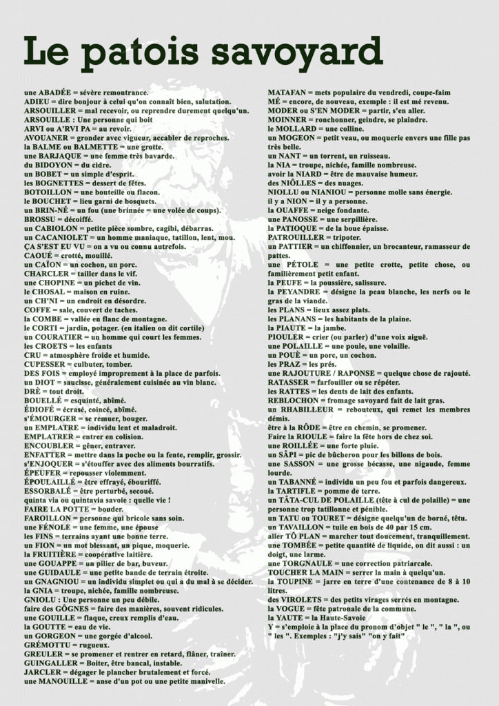 Patois Savoyard Taxi Annecy Genève Taxi Massingy