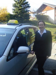 Female driver Annecy Geneva airport